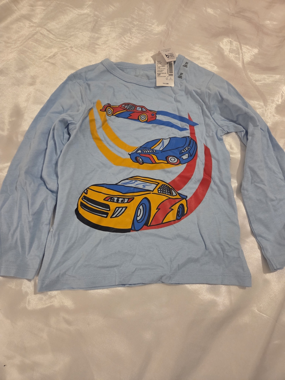 The Children's Place Boys 3T Race Car Long Sleeve Graphic Shirt NWT